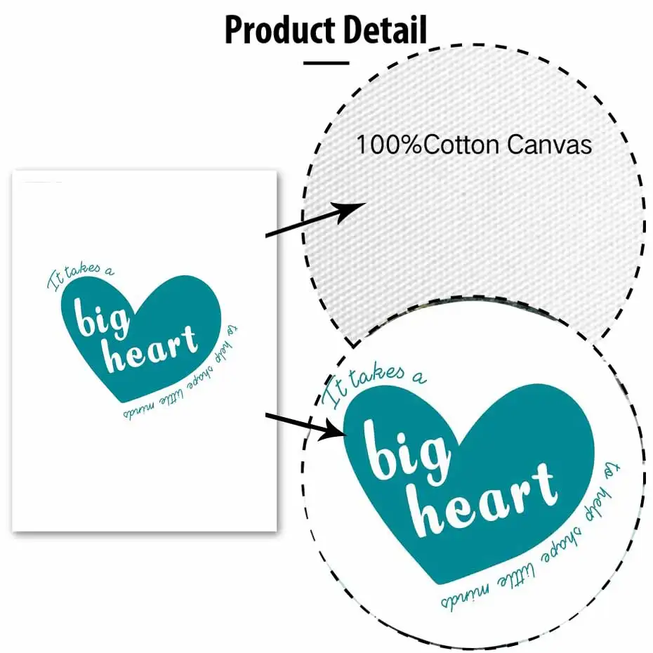 Teacher Gift Posters Prints Posters Cartoon Big Heart Quotes Canvas Painting On The Wall Modern Art Pictures Kids Room home Deco (1)