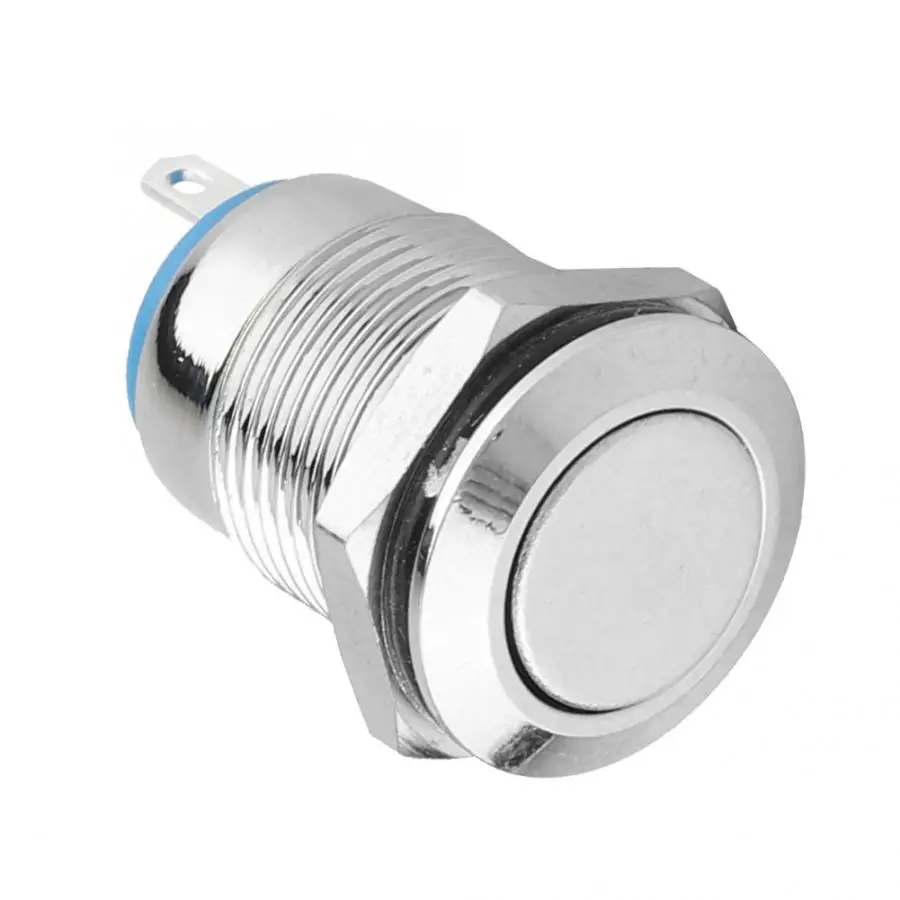 

50pcs 12mm Metal Momentary Push Button Switch Auto Reset Flat Head 2-Pin Rocker Switch
