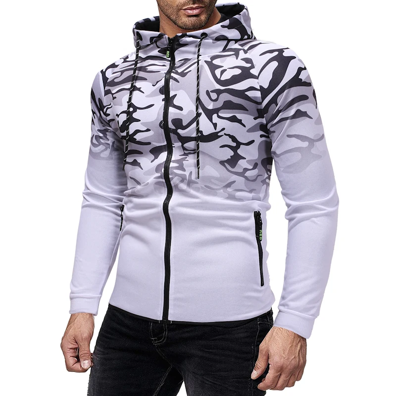 Мужская толстовка новинка 2019 модная камуфляжная на молнии Moletom Masculino Весенняя