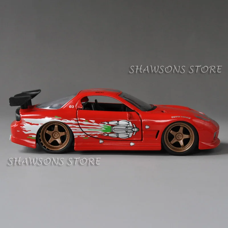 Jada литой гоночный автомобиль модель игрушки 1:32 1993 Mazda RX-7 миниатюрная коллекция