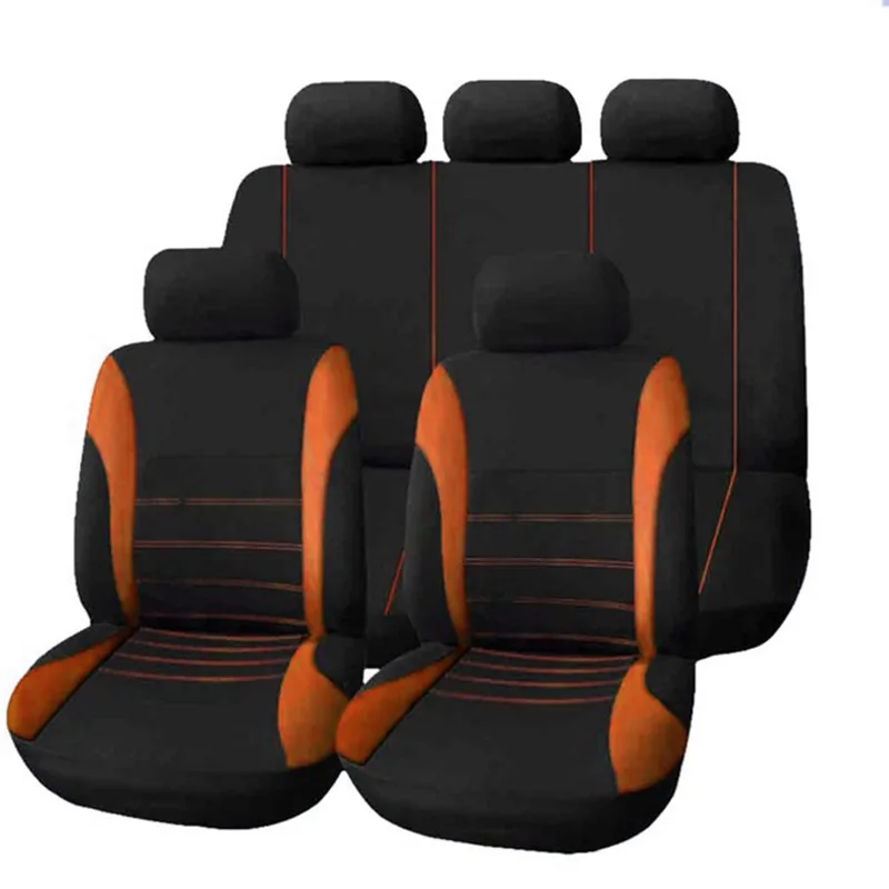 Кожаный льняной чехол для автомобильного сиденья для vw аксессуары для Polo passat b6 b5.5 b7 b8 vw golf 5 golf 6 7 touran Tiguan Jetta Автомобильные аксессуары - Название цвета: Оранжевый