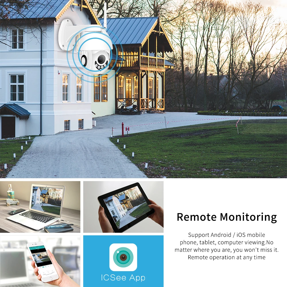 Wi Fi камера Hamrolte HD1080P H.265x мини с функцией панорамирования/наклона Onvif IP