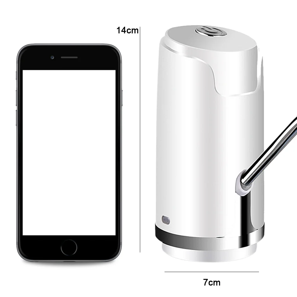 Electric Automatic Water Dispensers Pump Portable USB Rechargeable Gallon Drinking Bottle Switch Water Pump White