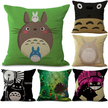 

Cartoon Hayao Miyazaki My Neighbour Totoro Body Pillowcase Linen Bed Pillows Cover Couch Seat Cushion Throw Pillow Home Decor