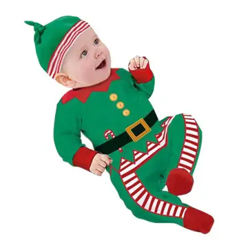 

2pcs Newborn Baby Boys Clothes Cotton Winter Jumpsuit + Caps Baby Rompers Children's Fashion Christmas Kid Apparel