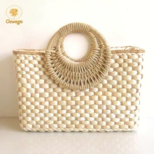 Oswego соломенная сумка Новая модная круглая ручка большая Плетеная соломенная сумка простая дикая летняя сумка для отдыха путешествия летняя пляжная сумка