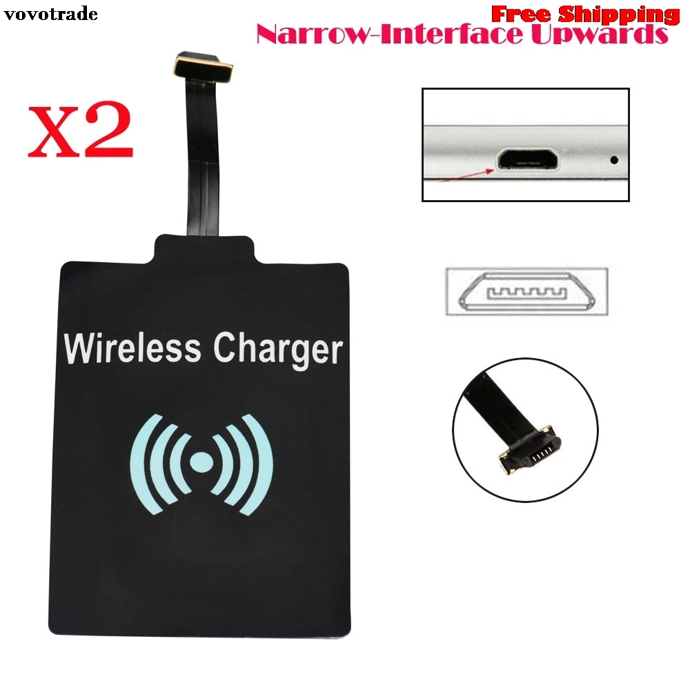 2Pcs Universal QI Wireless Charging Receiver Charger
