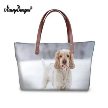 Бесшумные дизайнерские женские большие сумки-тоут с животными, модная верхняя ручка, хозяйственная сумка, американский кокер, принт, женская кожаная сумочка на заказ