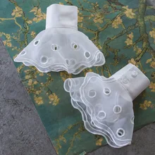 Осенне-зимний женский вязаный свитер из натурального меха, складывающаяся чаша для рук с кружевными манжетами, рукава с кружевным украшением, манжеты с искусственными рукавами, осень и зима