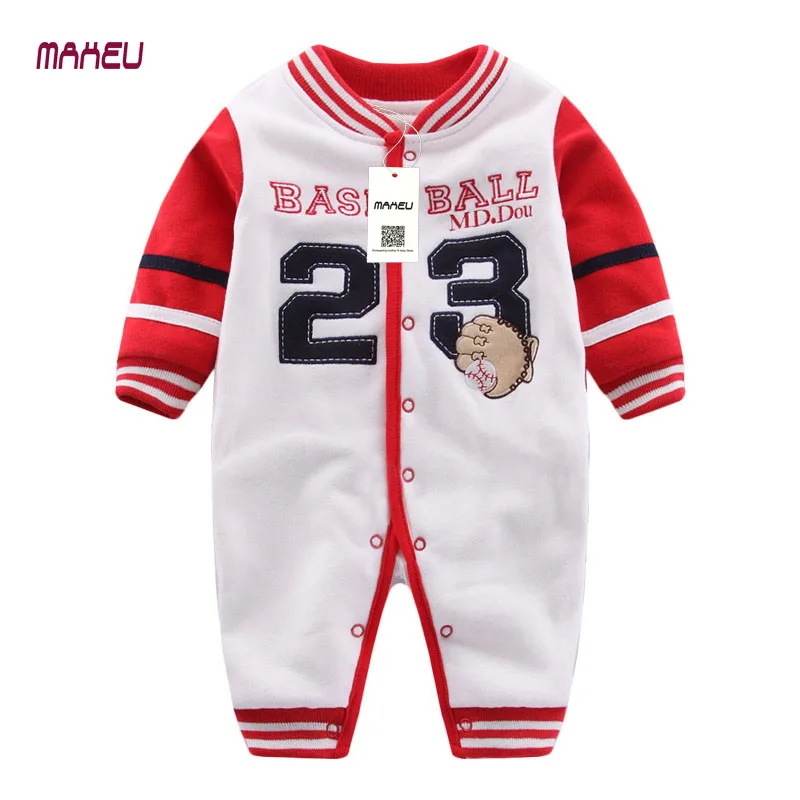 Spring Baby Clothes Long Sleeved Double Cotton Baby Romper Newborn Baby