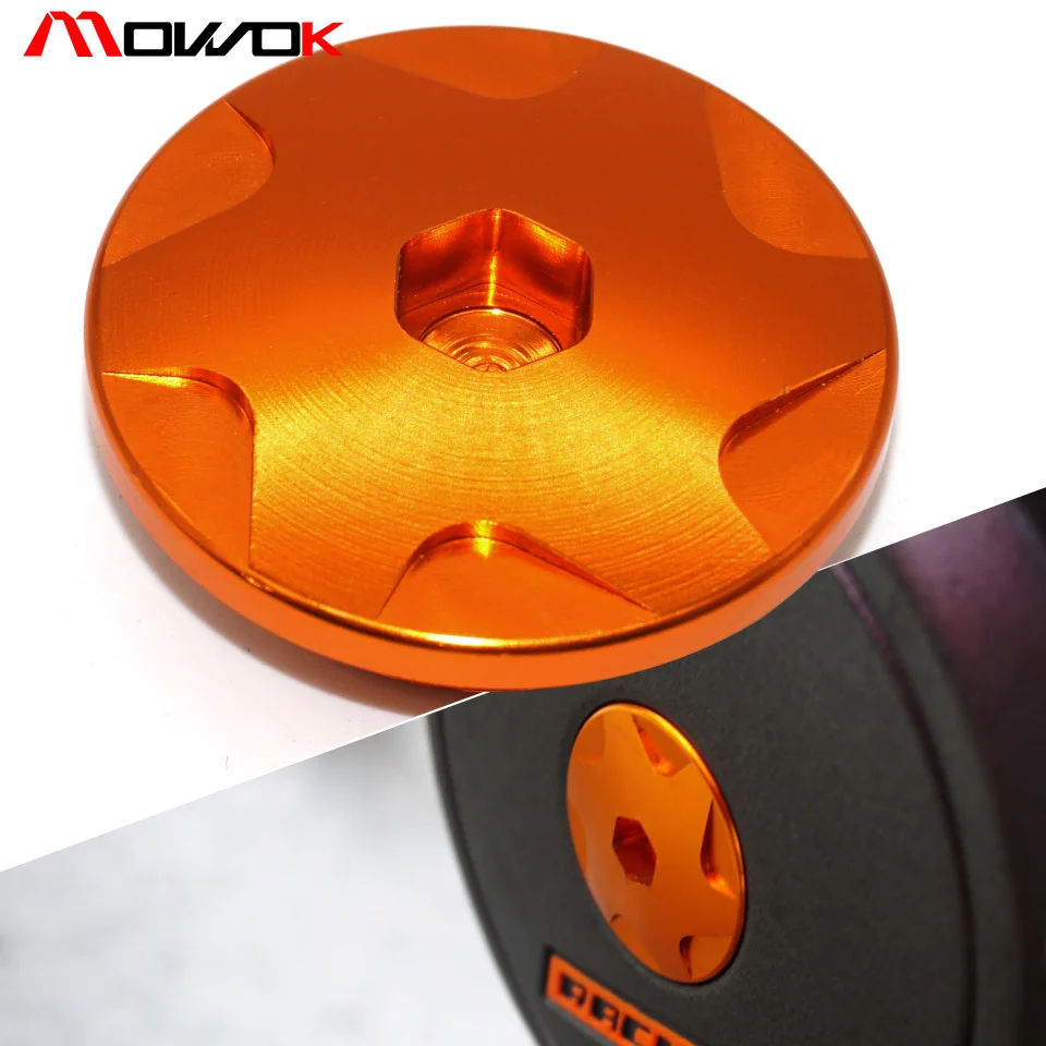 

Motorcycle Orange CNC Aluminum Racing Engine Cover Camshaft Plug For KTM DUKE 390 250 2013 2014 2015 2016 2017 2018