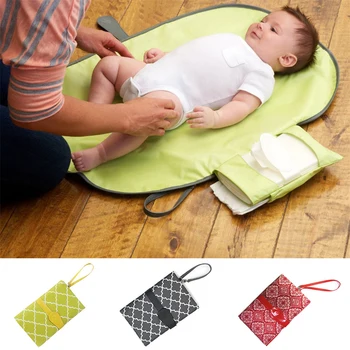

Portable Polyester Waterproof Wipeable Change Diaper Nappy Pad Changing Clutch