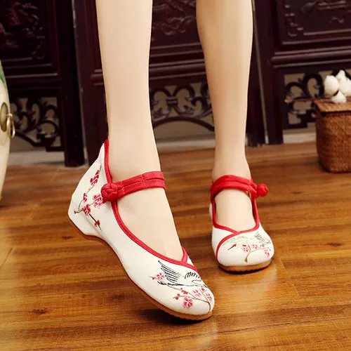 Veowalk/женские парусиновые балетки ручной работы с вышивкой в винтажном стиле; удобные женские китайские балетки; женская обувь с вышивкой - Цвет: Model 4 White
