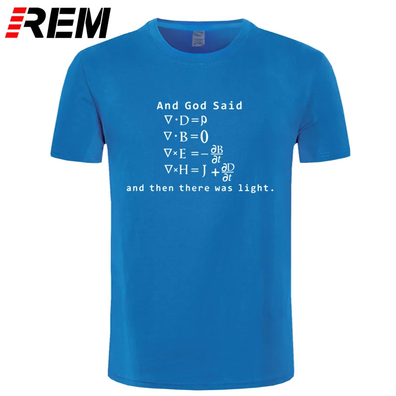 Новинка, Забавный Бог, Саид Максвелл, уравнения, а затем был светильник, футболка, хлопок, короткий рукав, футболки, мужские топы, футболки, Camisetas Mascul