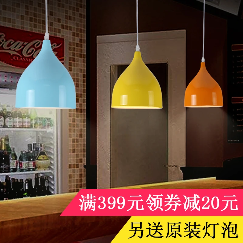 

Nordic lamp milk tea shop cafe restaurant personality study chromatic droplight three restaurants a fast food restaurant