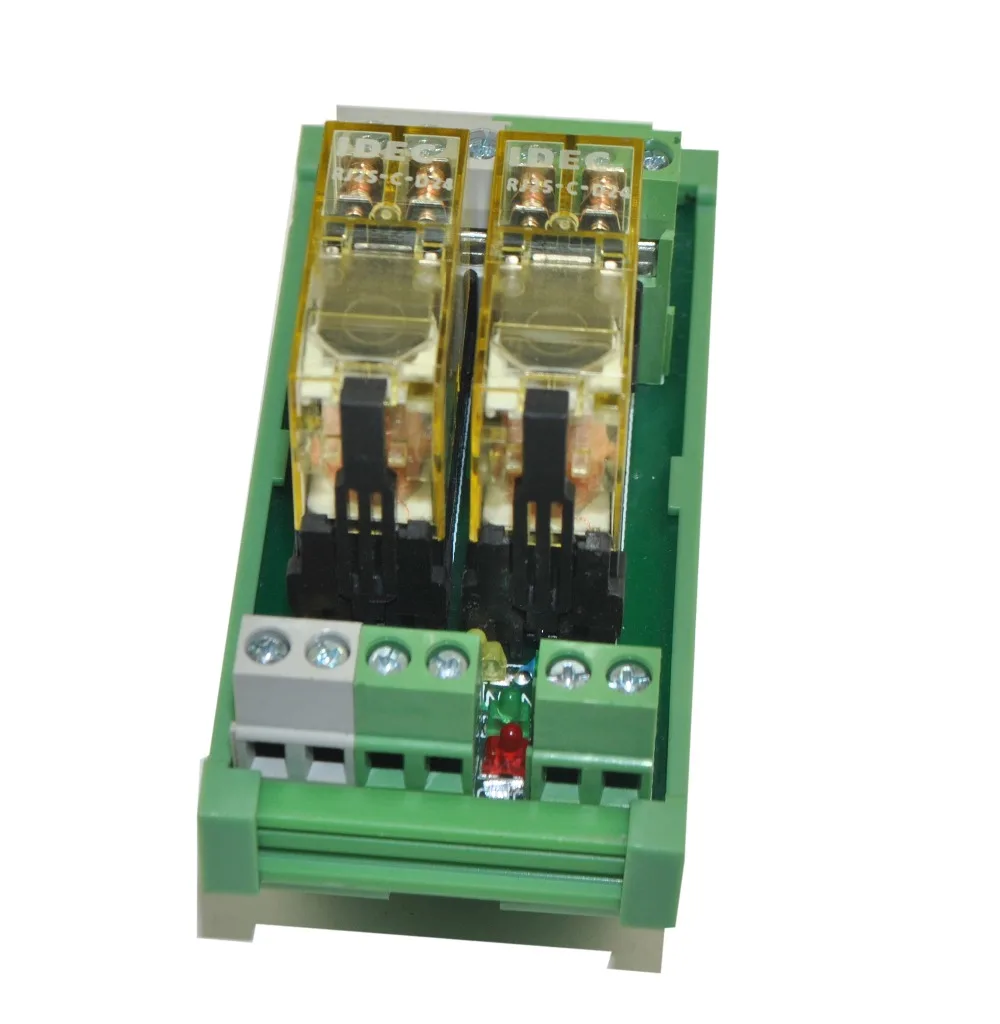 2 канальный модуль реле интерфейса DPDT DIN Rail Mount IDEC RJ2S 24 В|interface relay|din mounting railmodule relay |