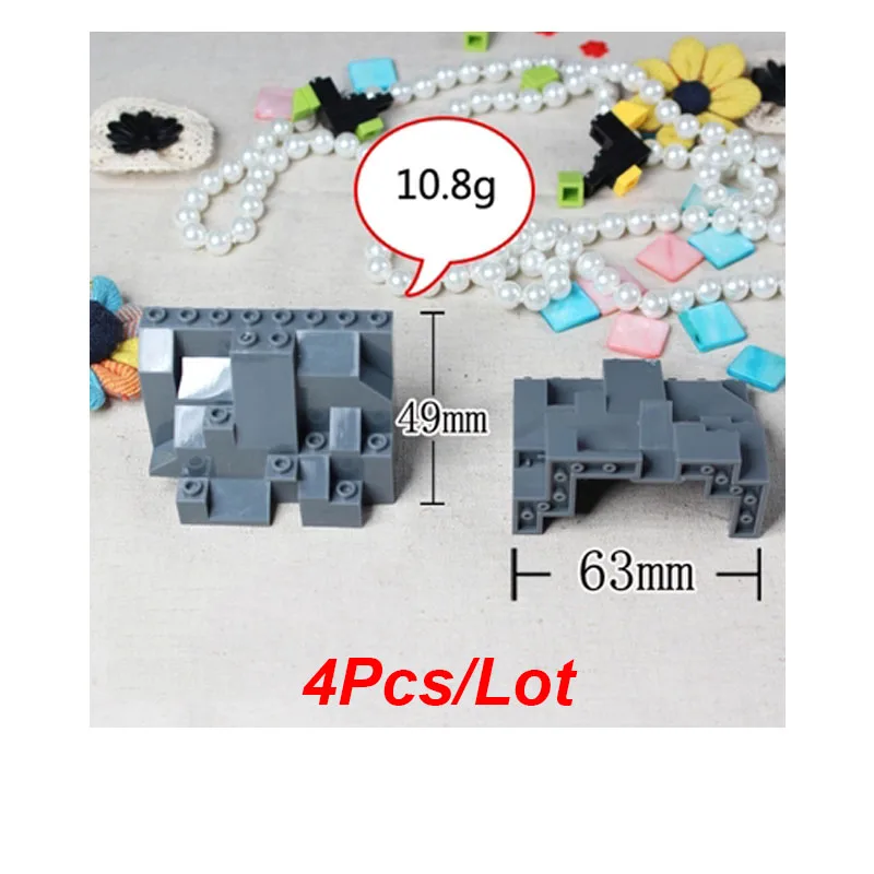 1-10 шт., MOC, горный кирпич, рок-панель, прямоугольные блоки, 4x10x6, строительные блоки, кирпичная часть, DIY игрушки, совместимые с 6082 6083 - Цвет: 4Pcs Ver.2