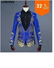 mens ballroom outfits Bar Nightclub Men Dancer Hip Hop Stage Costume Sexy Club Show Technology Future Laser Mirror Sequin Jumpsuit Performance Clothes male ballet dancer outfit