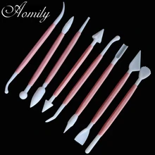 Aomily 8 шт./Набор Скульптура двойной сахар моделирование резак гладкая Fimo форма для полимерной глины помадка Жевательная паста украшения набор инструментов