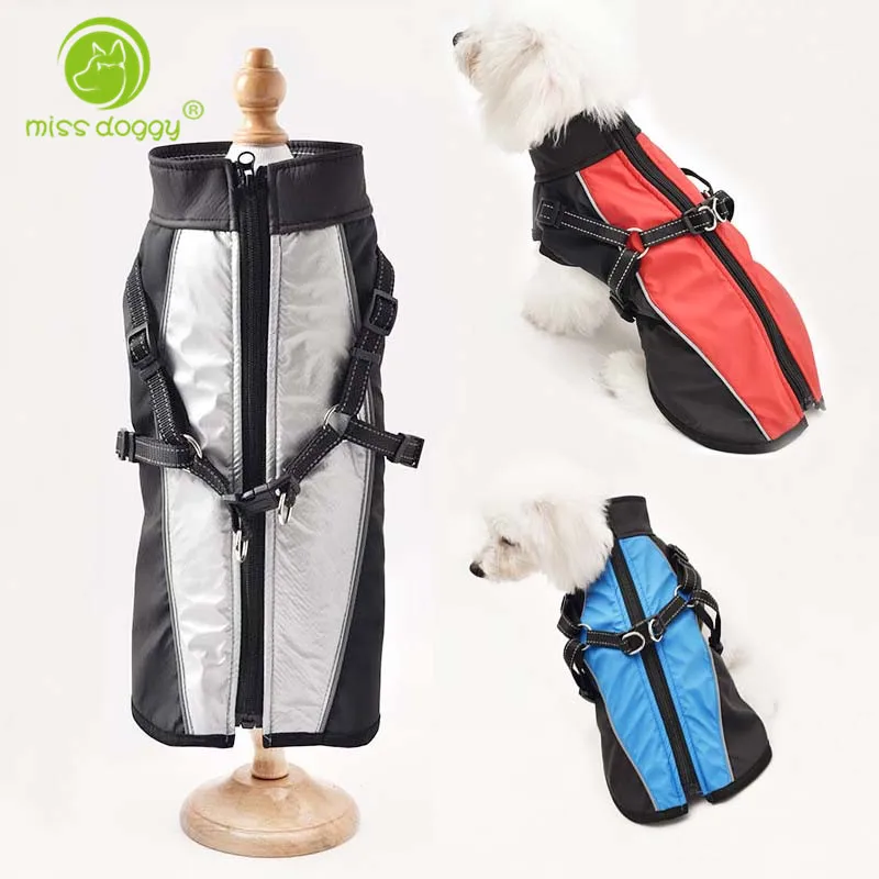 

Dog Winter Coat Warm Clothes for Small Medium Large Dogs Water-Resistant Dog Jacket with Harness Leash D-ring Ropa Para Perros