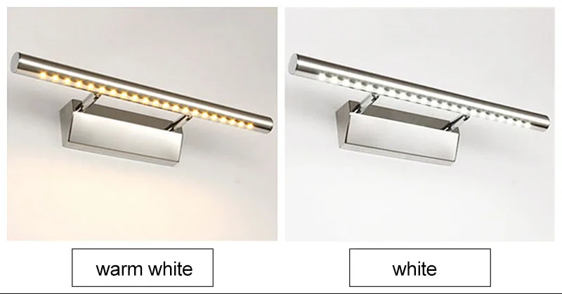 3W/5 Вт/7 Вт светодиодный настенный светильник, зеркало для ванной комнаты, теплый белый/белый, настенный светильник, светильники из алюминия и нержавеющей стали с переключателем