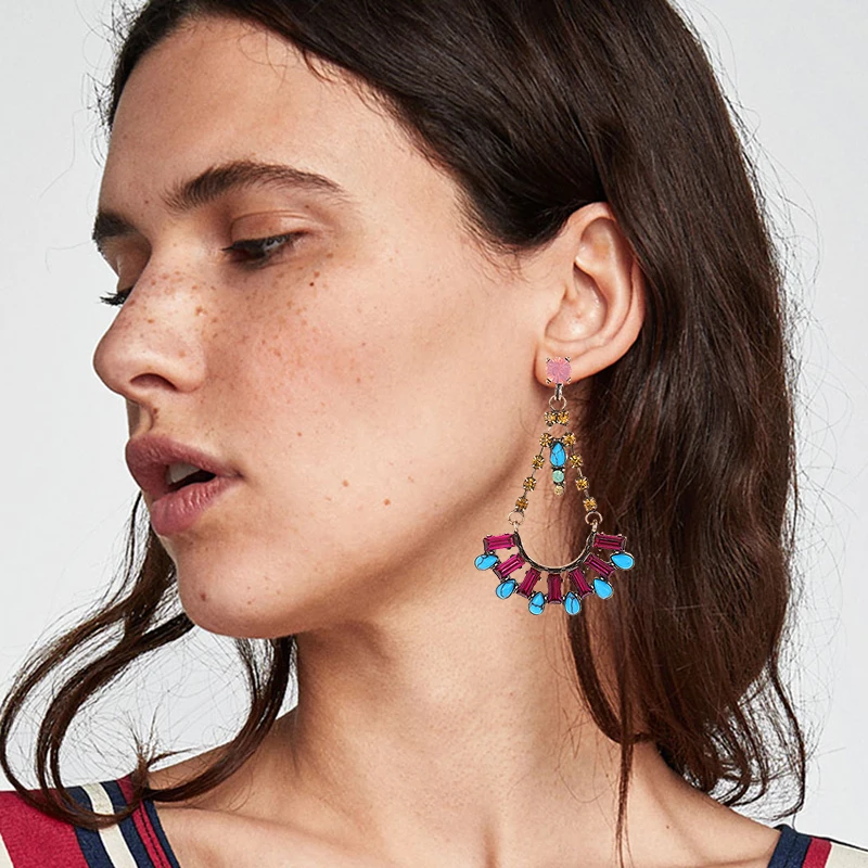 ZHINI Bijoux Acrylic Charm Dangle Earrings Jewellry Wholesale Punk