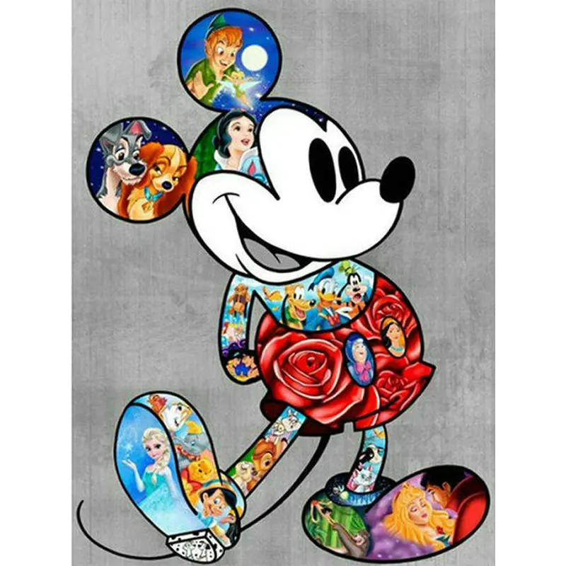 

Full square round Diamond Embroidery Disney Mickey mouse 5D DIY Diamond Painting Cross Stitch picture Rhinestones Home Decor