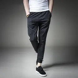 Брюки до щиколотки мужские повседневные брюки 2019 лето новая Корейская версия тонкие маленькие брюки мужские модные конусные брюки