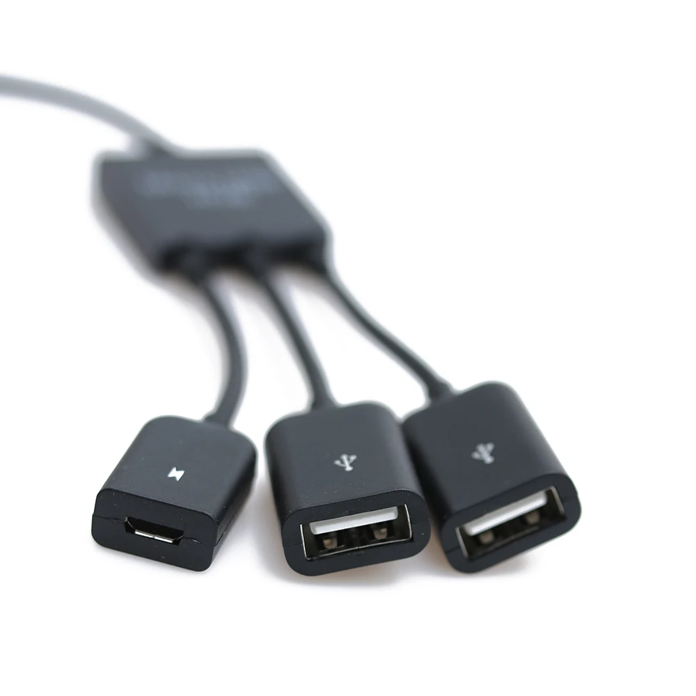 

3 in1 Plug And Play Male to Female Micro USB Power Charging Host OTG Hub Cable Adapter Connector Computer Peripherals