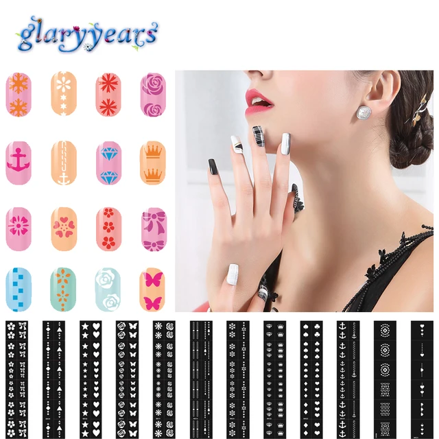 1pc random 42 design selected flower form pattern stencil women