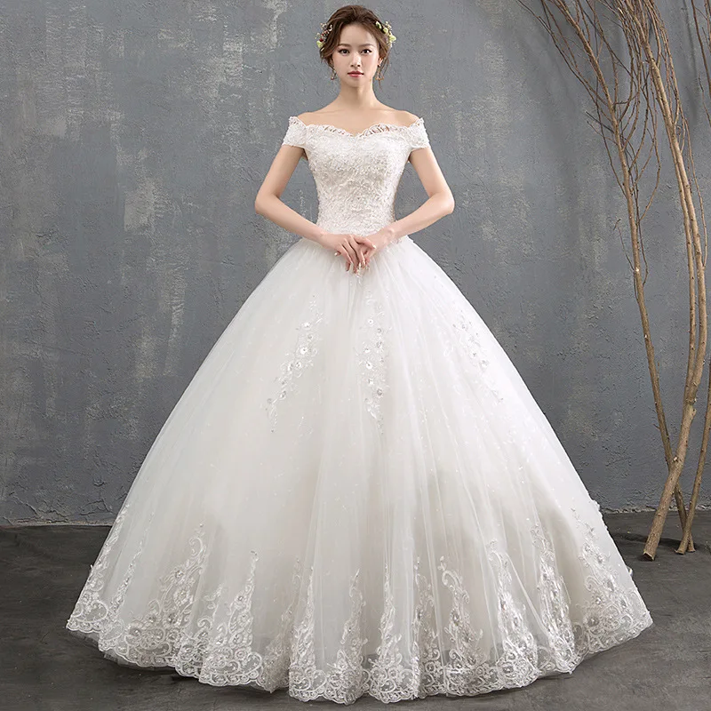 

Do Dower Noble Sweet Boat Neck Wedding Dress Short Sleeve Ball Gown Can Be Customade Floor Length Wedding Dress Casamento L