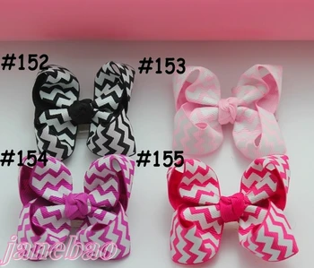 

free shipping character ribbon 20pcs 3'' fashion Boutique hair bows toddle bows abc chevron hair bows hair accessories