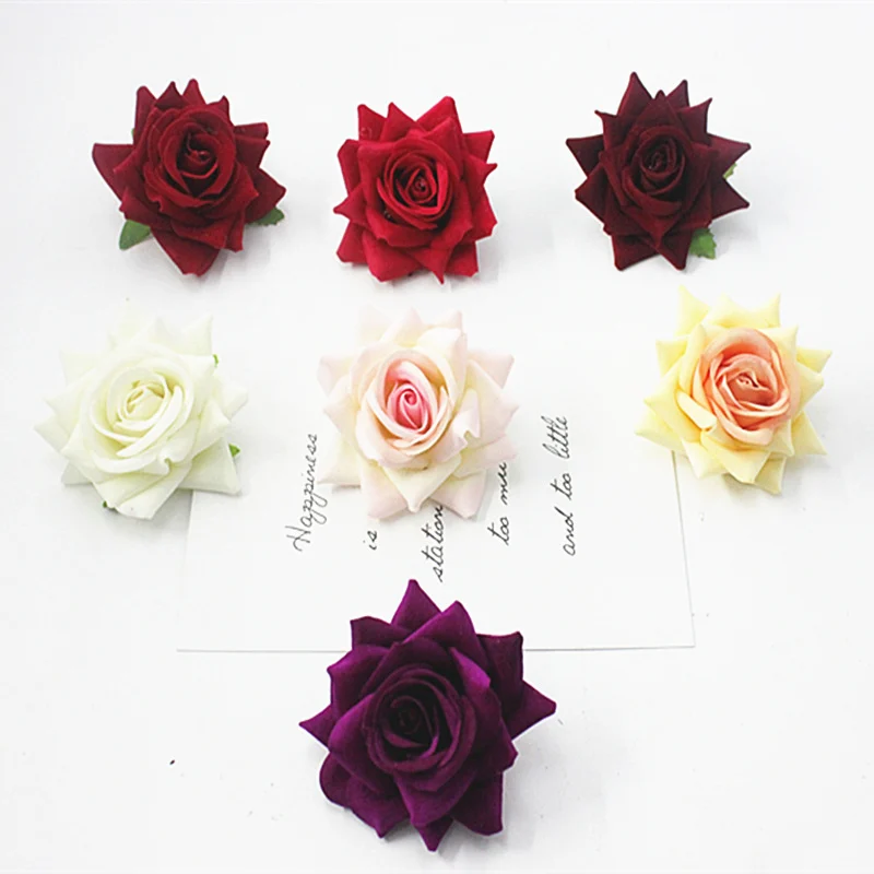 1 шт. красивые искусственная бархатная Роза домашняя свадебные декорации цветок свадебное платье Tiara со шнуровкой и цветочным