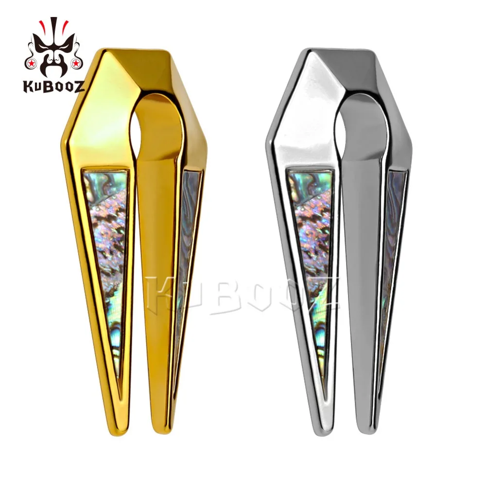 Kubooz piercing hot selling gold shell ear clip stainless steel ear piercing gauges expander body jewelry pair selling Kubooz piercing hot selling gold shell ear clip stainless steel ear piercing gauges expander body jewelry pair selling