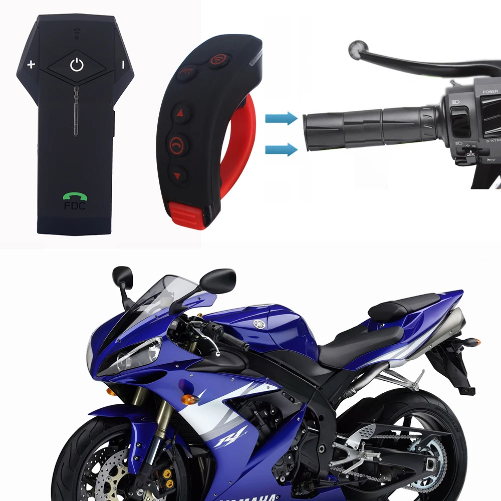 Freedconn Interfono moto Intercom moto Kit con telecomando di cuffie COLO-RC