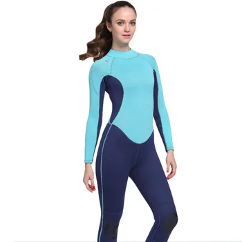 

SBART 3mm Neoprene Women Warm Wetsuit Diving Suits Scuba Snorkelling Swimwear Full Bodysuit Long Sleeve Female Sailing Surfing L