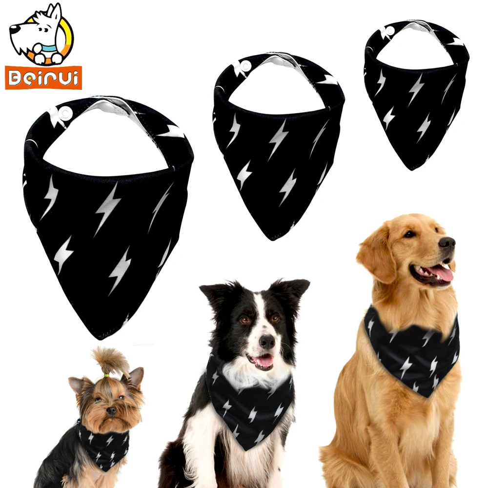 329 10 De Réductionbandana Pour Chien Ajustable Accessoires Pour Animaux De Compagnie Noir Bandage Triangulaire Foulard Pour Chat Bavoir Pour
