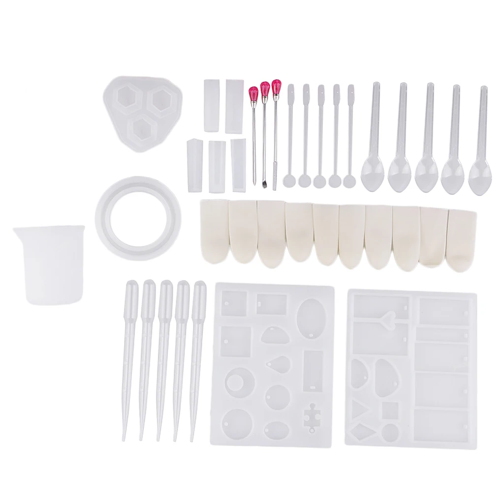 

Resin Casting Molds Kit Silicone Mold Making Jewelry Earring Necklace Pendant Mould Hand Craft DIY Tools Set