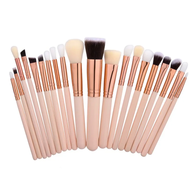 

20Pcs Rose Gold Makeup Brushes Set Natural Wood Cosmetic Brush Tools Powder Eyeshadow Make Up Brush Kits