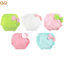 Детское нижнее белье из хлопка; трусики для маленьких девочек; шорты с оборками и бантом; трусы для детей; Одежда для новорожденных; подарок; CN