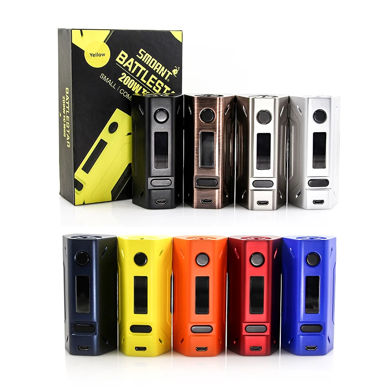 100% оригинальные новые цвета Smoant Battlestar 200 Вт TC Box Mod Cloupor электронная сигарета