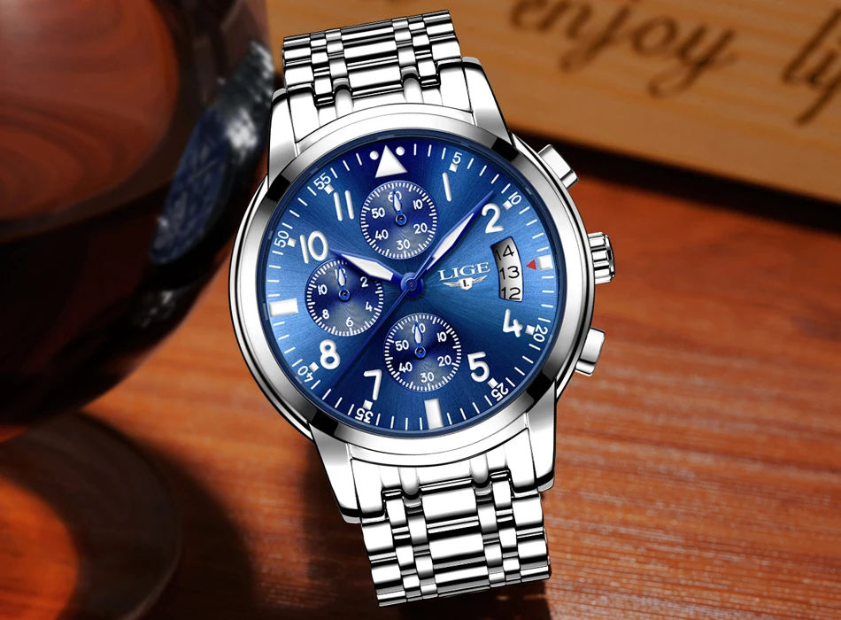 Мужские часы водонепроницаемые кварцевые бизнес часы LIGE лучший бренд класса люкс мужские повседневные спортивные часы мужские Relogio Masculino relojes hombre