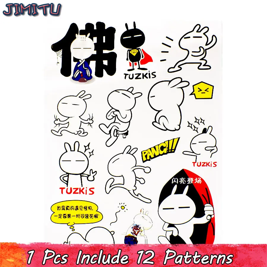 

1Pcs Mixed Anime Funny Sticker Rabbit Fashion Stickers Kid DIY Sticker on Luggage Laptop Skateboard Fridge Bedroom Bicycle Cars
