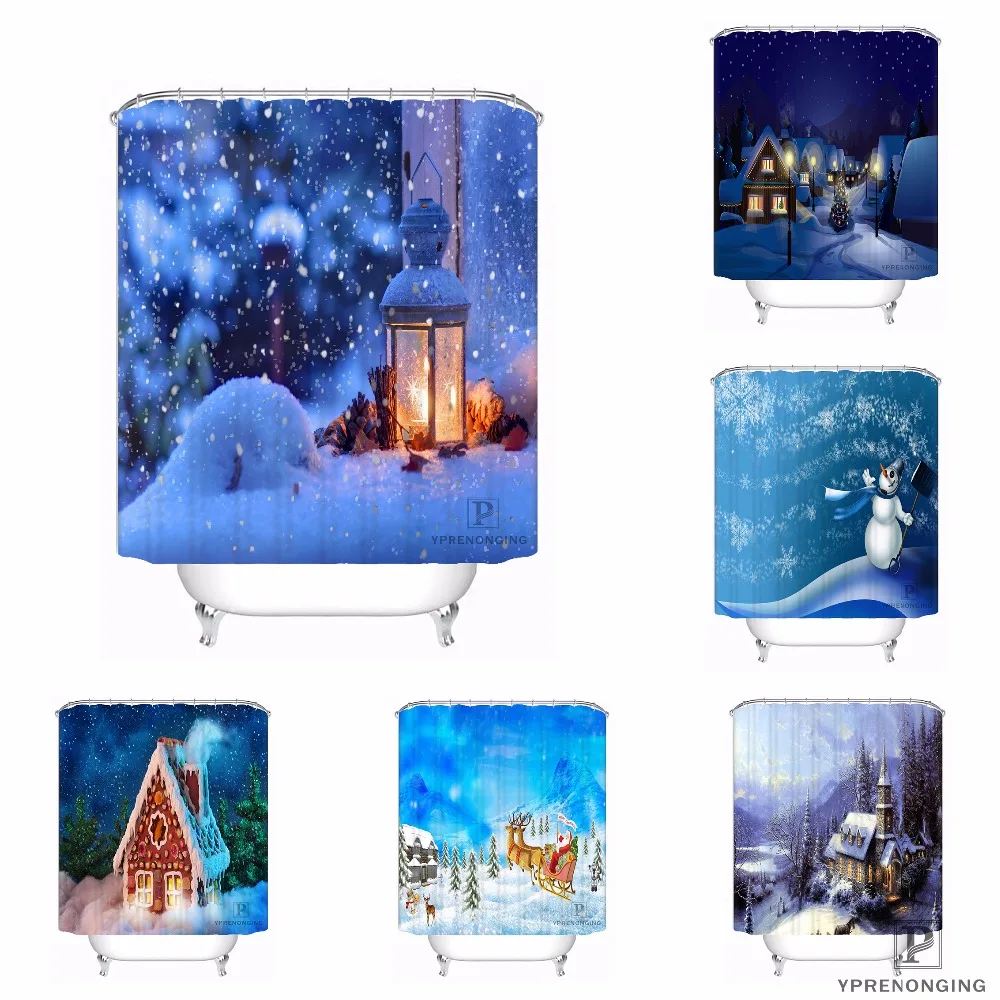 

Custom Beautiful Christmas Tree Shower Bath Curtain Mildewproof Waterproof Polyester Various Sizes#0421-21-10