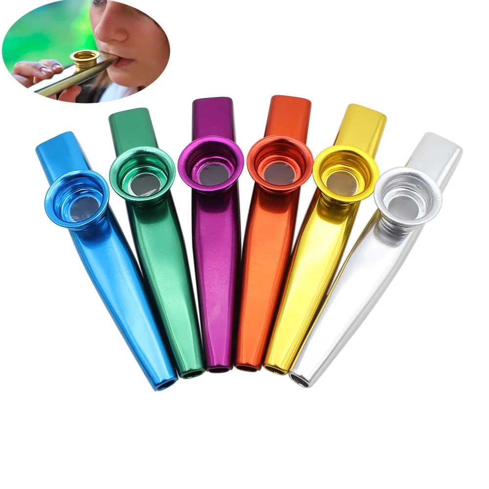 2 шт. 6 видов цветов Алюминиевый сплав Металл Kazoo диафрагма рот флейта губная гармоника детский подарок для вечеринки для детей любителей музыки на выбор