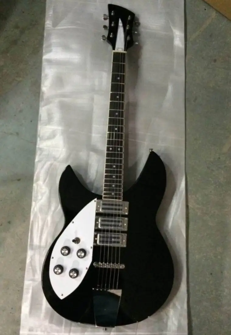 

Wholesale new arrive custom shop rick...r 325 Electric Guitar 6strings Left hand 3pickups Electric Guitar in black 140910