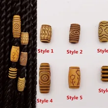 10 шт-20 шт Акриловые деревянные различные 6 стилей волос оплетка dread дредлок бусины кольца трубки ювелирные изделия для наращивания аксессуары