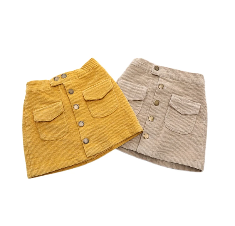 Kids Girls A line Skirts 2019 New Arrival Young Girls Corduroy Skirts