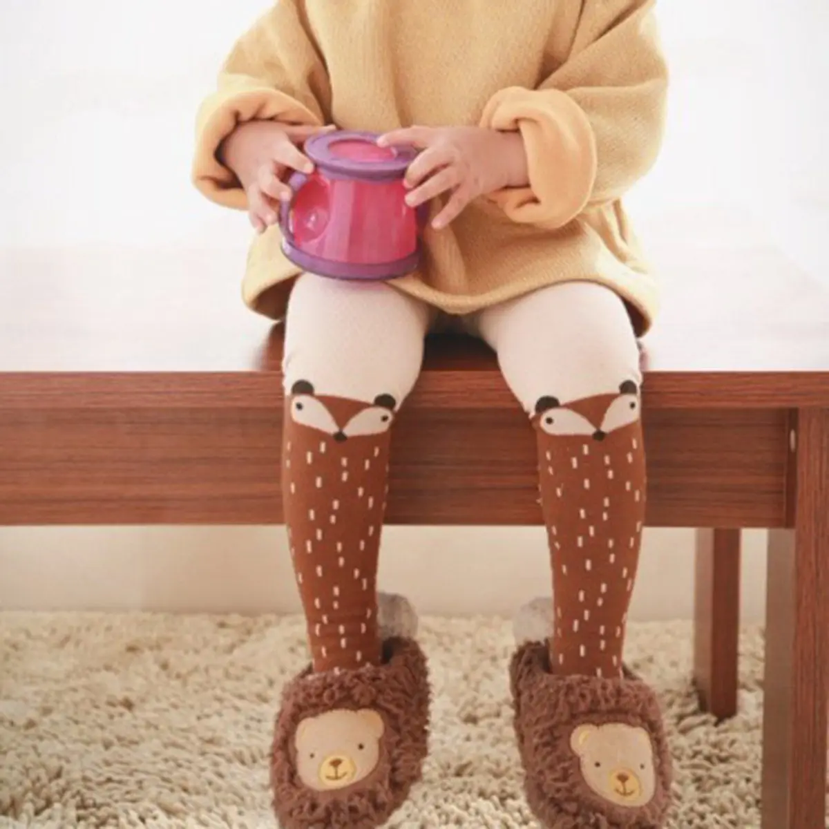 Cute Baby Kids Girls Cotton Fox Tights Stockings Pants Hosiery