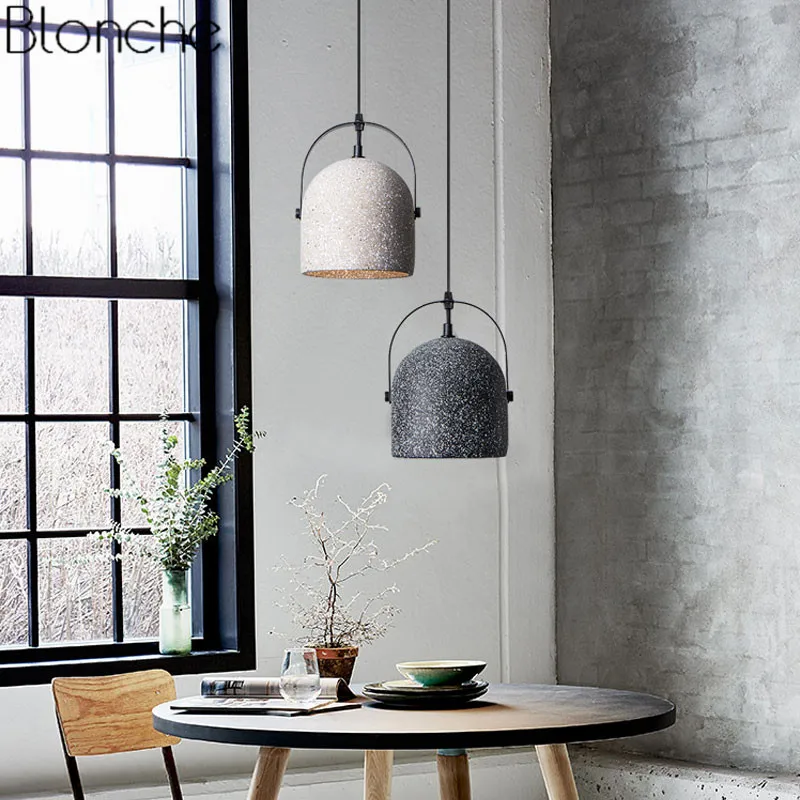  Nordic Cement Pendant Lights Led Hanging Lamp Modern Hanglamp Luminaire for Living Room Kitchen Bar - 32909626150